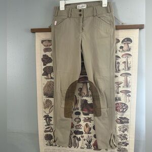 Tailored Sportsman Front Zip Breeches | Size 28 | Tan Knee Patch | USA Made